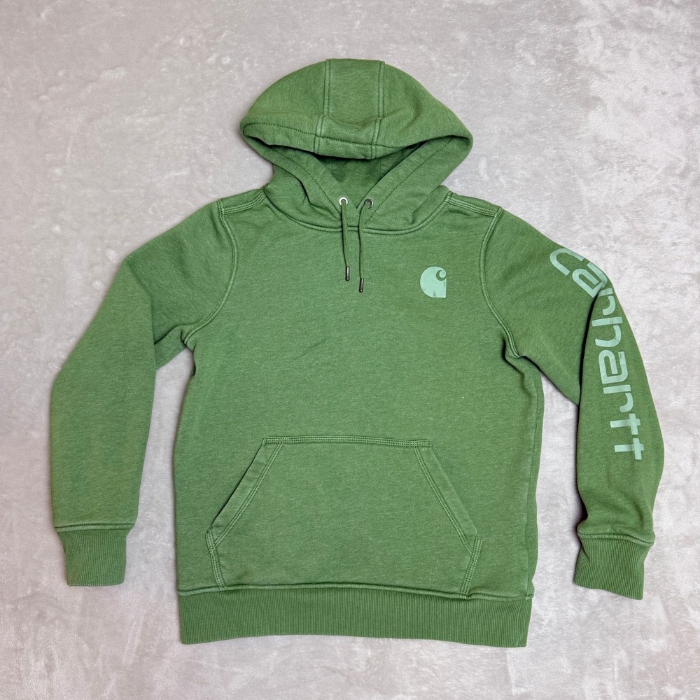Carhartt Relaxed Hoodie Womens Small Green Utility Workwear Streetwear TS0288-W